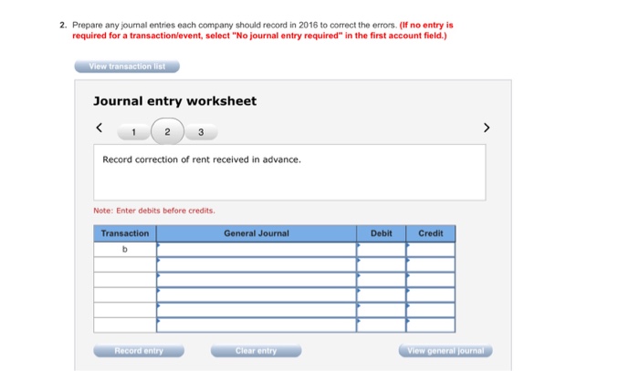 and unnelated errors. a. On December 31, 2015, Wolfe-Bache Corporation failed to