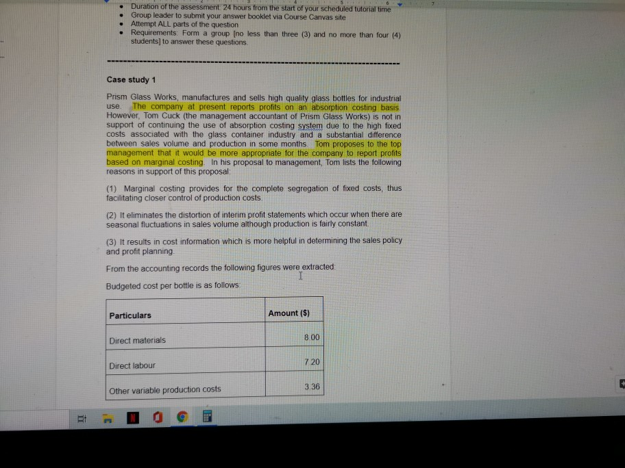  Need help for answer A, B and C 6 7 Duration