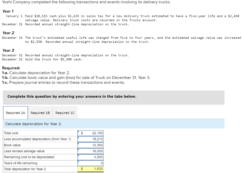 How do i do 1A and 1B?? Yoshi Company completed the following
