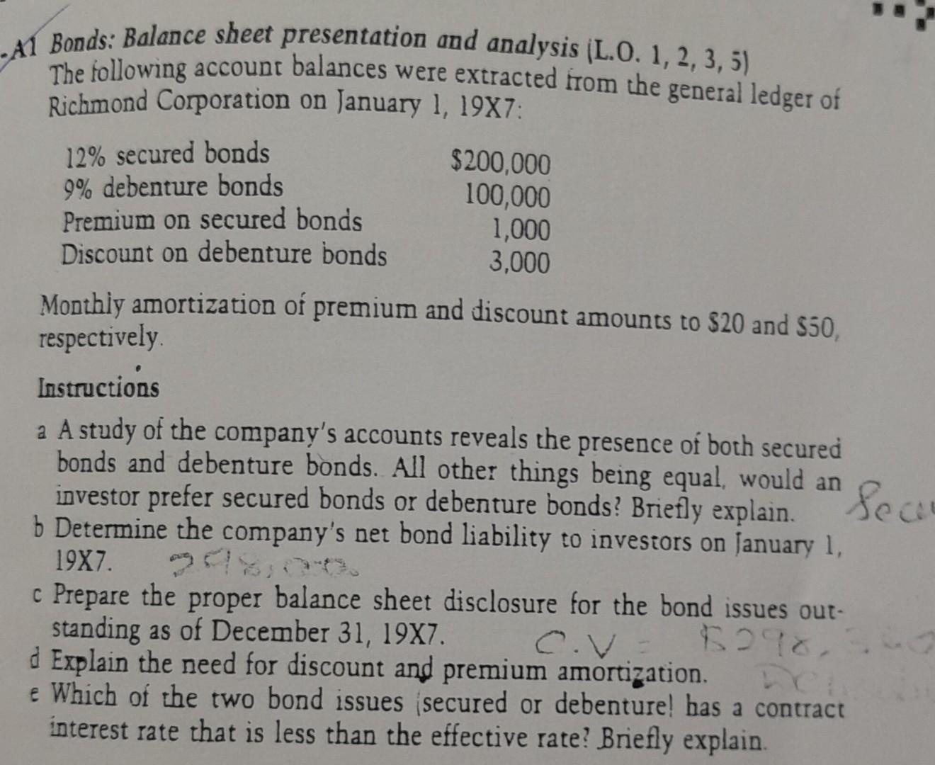 correct solution required ASAP A1 Bonds: Balance sheet presentation and analysis