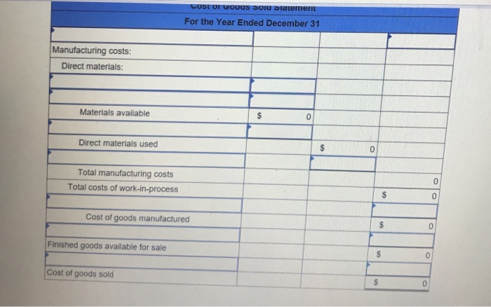 the accounts of Crabtree Machining Company: January December 31 (Ending) Direct materials