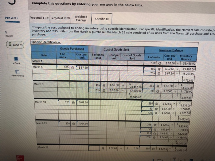 sales transactions for March. Date Mar 1 Beginning inventory Mar. 5 Purchase