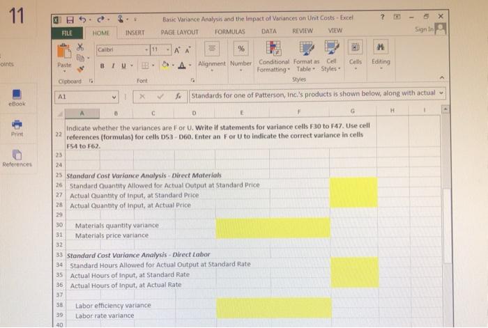 ? 11 Basic Variance Analysis and the impact of Variances on Unit