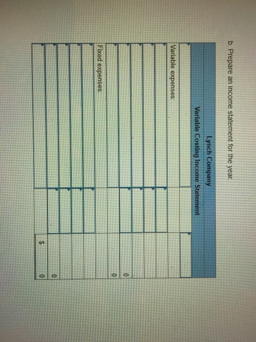 Variable costs per unit: Manufacturing Direct materials Direct labor Variable manufacturing overhead