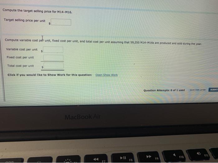 21-01A National Corporation needs to set a target price for its newly