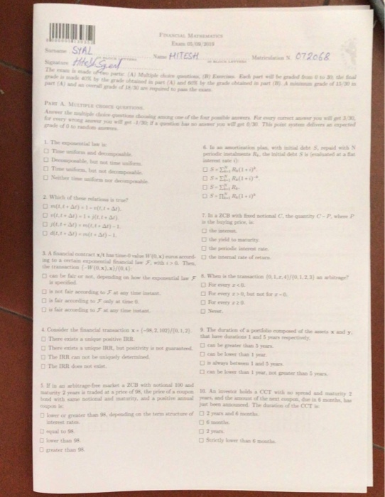  this is finacial mathematics questions please anybody help S SYAL Saw