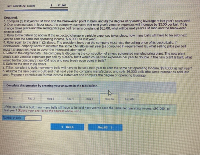 balls, with the following results: $ Sales (36,800 balls) Variable expenses Contribution