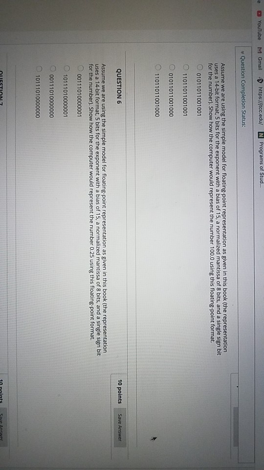  e YouTube M Gmail https://itcc.edu N Programs of Stud Question Completion