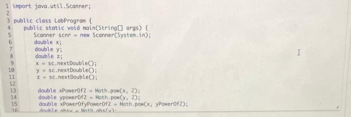 x,y, and z, output x to the power of z,x to the