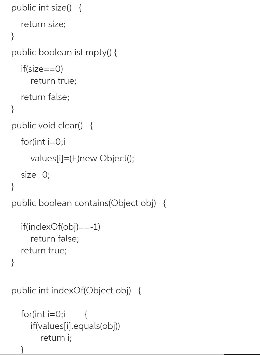 position in the List. Suppose the client needs to access a value