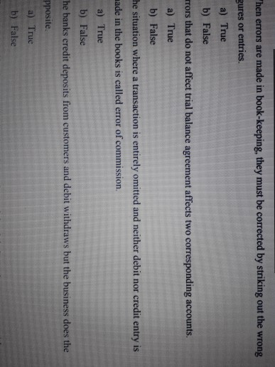  "hen errors are made in book-keeping, they must be corrected by