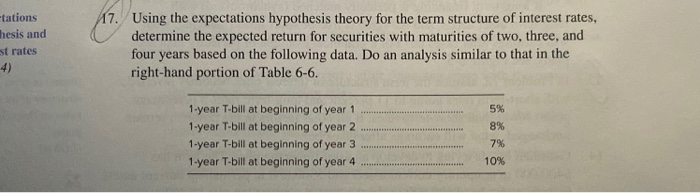  17. tations hesis and Using the expectations hypothesis theory for the