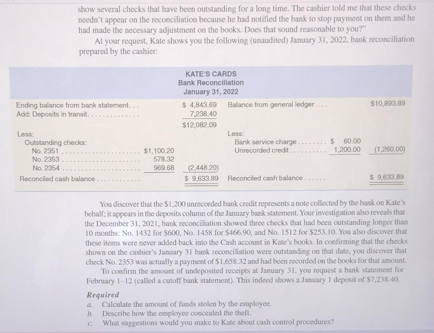 from Chapters 1 through 6 .) SP7. On February 15, 2022, Kate