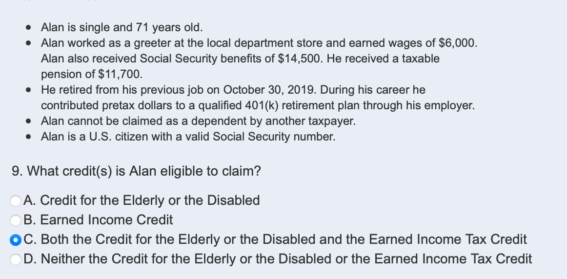 . Alan is single and 71 years old. Alan worked as