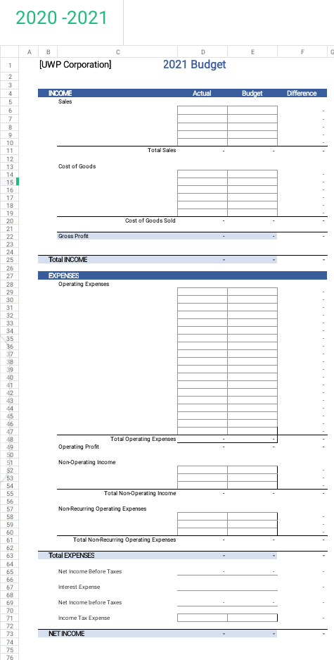  20202021 \begin{tabular}{|l|c|c|c|c|c|c|} \hline & A & B & C & D