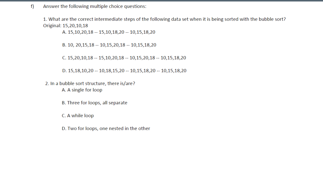 question a), write a loop(s) to calculate and display a sum for