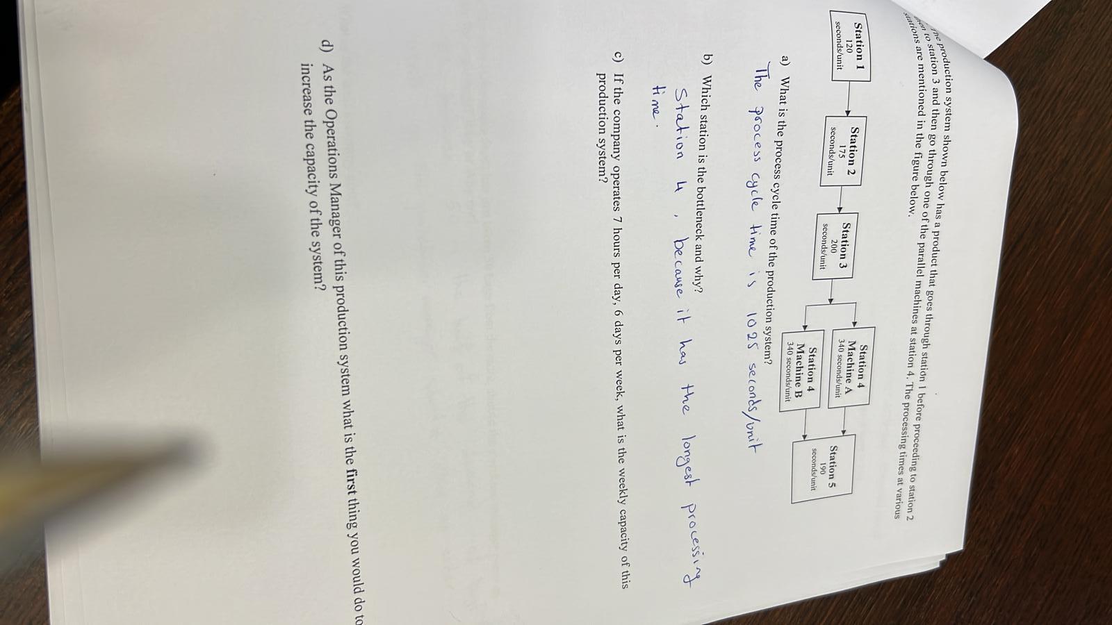  need ans in 5 min (10 production system shown below has