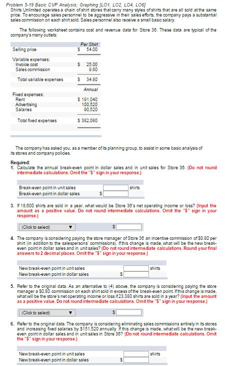  Problem 5-19 Basic GMP Analysis: Graphing ILO1 LO2, LO4 Lo61 Shirts