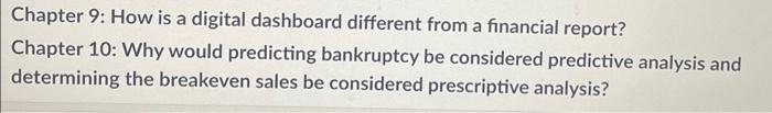  Chapter 9: How is a digital dashboard different from a financial