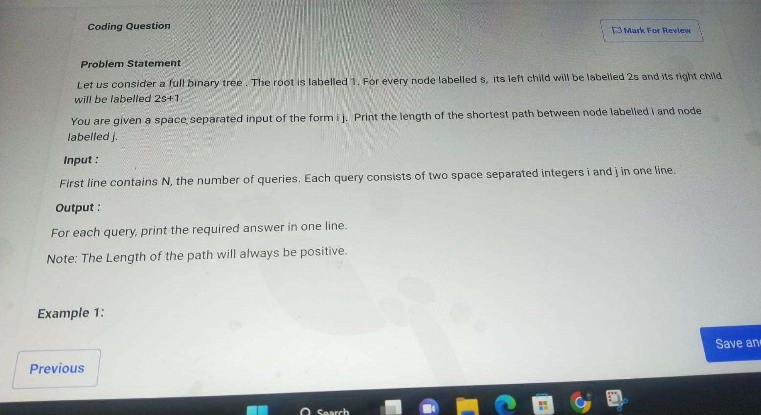  Coding Question Problem Statement Let us consider a full binary tree.