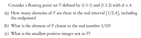 Consider a floating point set F defined by (1.1.1) and (1.1.2)