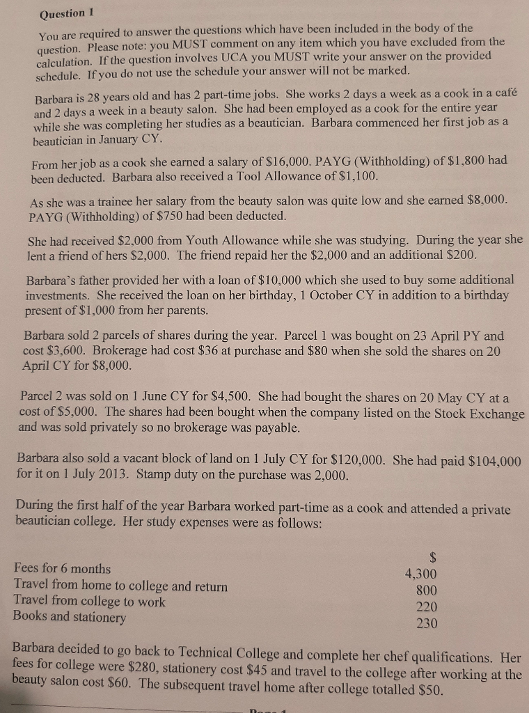  Question 1 You are required to answer the questions which have