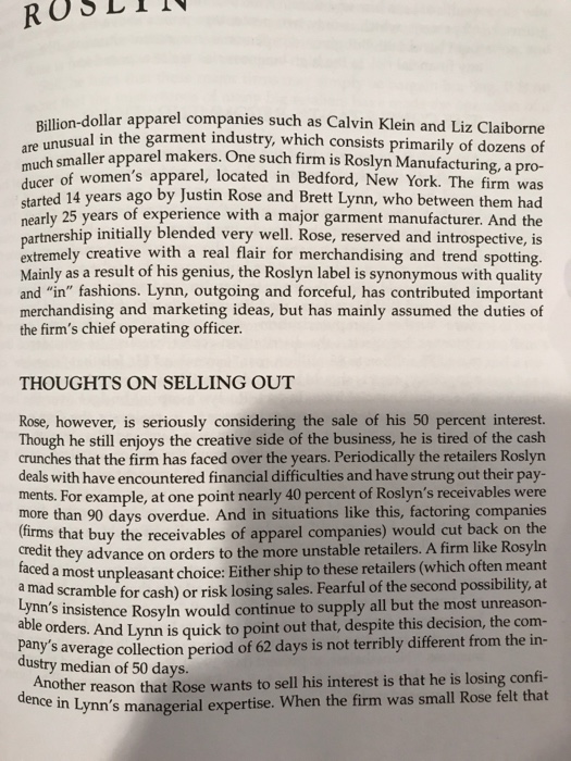  This case is about a partner (Justin Rose) in a small