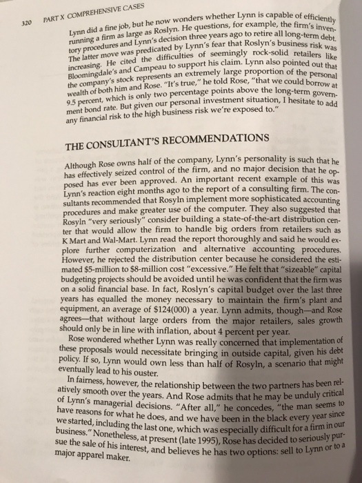 apparel company who is considering selling his 50% stake in the firm