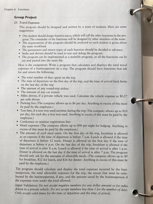  develop the program using C++ Chapter 6 Functions Group Project 25.