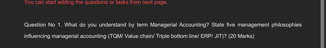 please solve asap You can start adding the questions or tasks