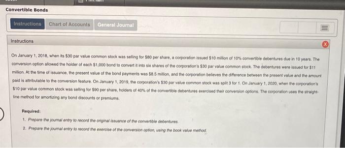  please explain On January 1, 2018, when is $30 par value