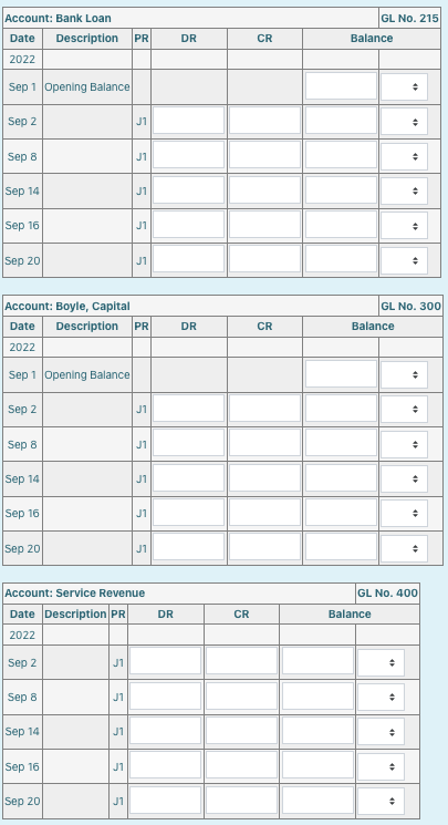 journal with the proper ledger numbers. During the month of September, Trolly