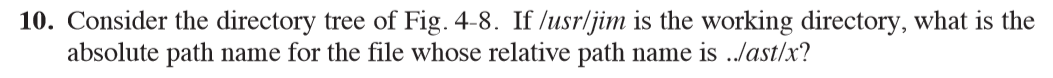 Operating systems. Thumbs up for correct answer! 10. Consider the directory tree