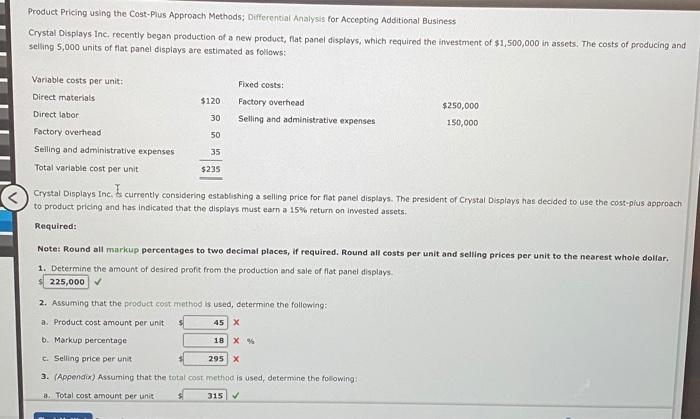 9 Product Pricing using the Cost-Plus Approach Methods: Differential Analysis for Accepting