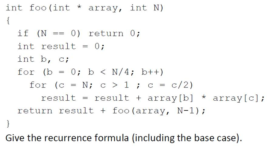  int foo (int * array, int N) if (N == 0)
