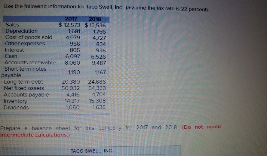  prepare a balance sheet and an income statement for 2017 and
