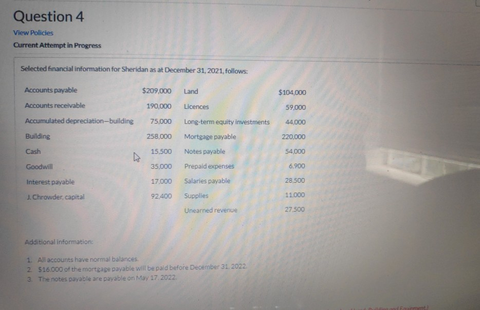  Question 4 View Policies Current Attempt in Progress Selected financial information