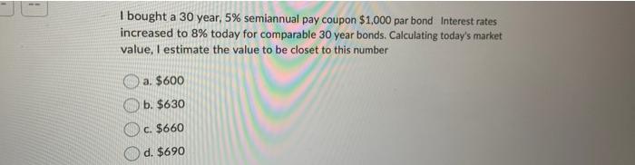 6% annual pay coupon $1,000 par bond 10 years ago, so has