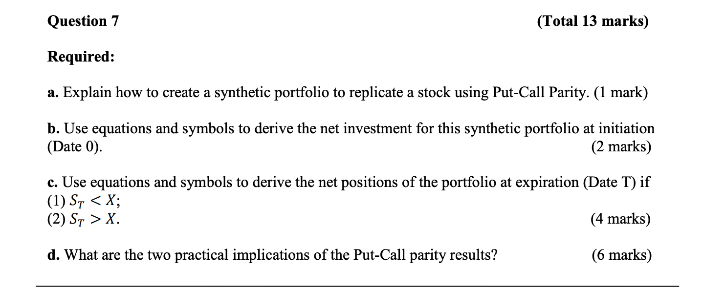 t Question 7 (Total 13 marks) Required: a. Explain how to create