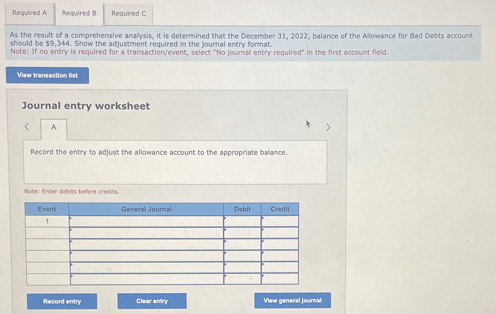  On January 1,2022, the balance in Tabor Company's Allowance for Bad