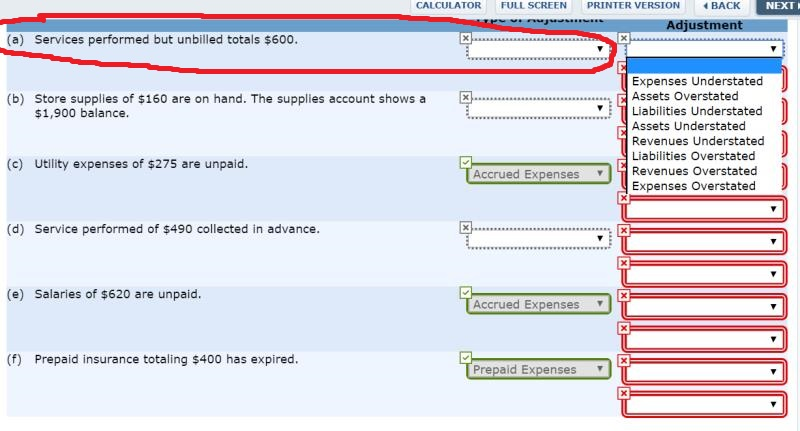  CALCULATOR FULLSCREEN pRINTER VERSION BACK NEXT Adjustment (a) Services performed but