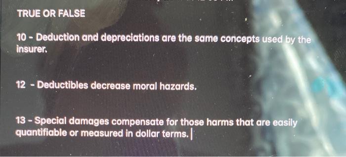  TRUE OR FALSE 10 - Deduction and depreciations are the same