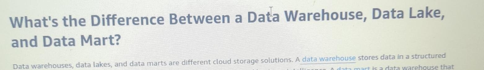  What's the Difference Between a Data Warehouse, Data Lake, and Data