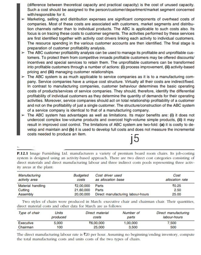  (difference between theoretical capacity and practical capacity) is the cost of