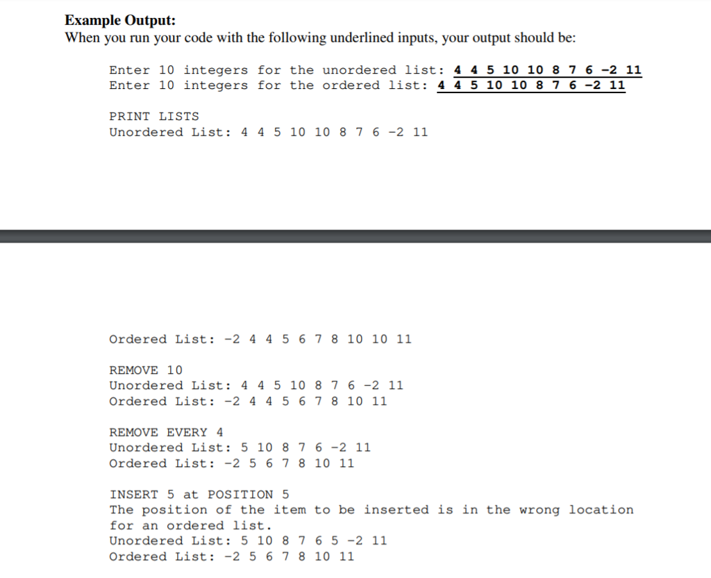 --------------------------------------------------- --------------------------------------------------- HOMEWORK #17-Virtual Functions for Unordered and Ordered Lists Write a