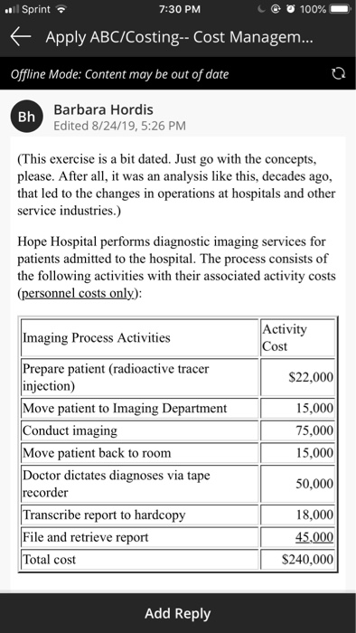  . Sprint 7:30 PM @ 100% + Apply ABC/Costing - Cost