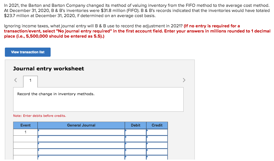 In 2021, the Barton and Barton Company changed its method of