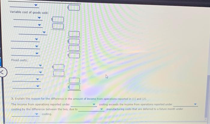 which 11,200 were sold. Operating data for the month are summarized as