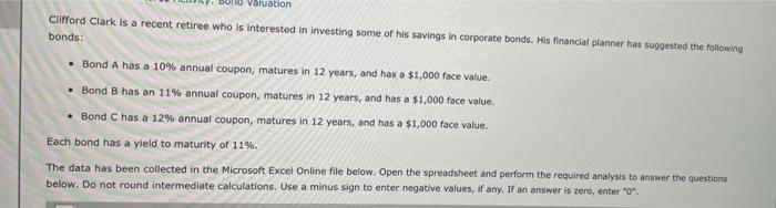  chapter 7 bomd valuation Valuation Clifford Clark is a recent retiree