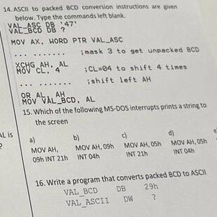 Microprocessor assembly 8086 please explain all the questions shown in the picture